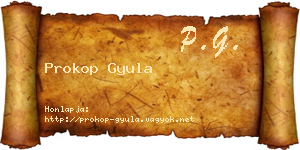 Prokop Gyula névjegykártya