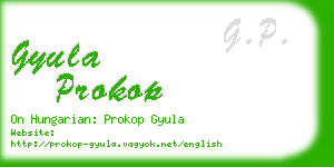 gyula prokop business card